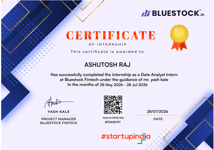 Bluestock Fintech — Data Analyst Internship